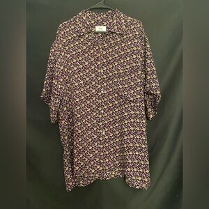 Brioni Purple and White Patterned Casual Shirt